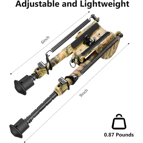 6-9 Inches Picatinny Bipod Adjustable Spring Return with Picatinny Adapter 2