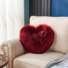 Cute Heart-Shaped Fluffy Pillow, Pink Decorative Throw Pillow for Bedroom, Sofa & Teen Room – Compatible with Valentine's Day