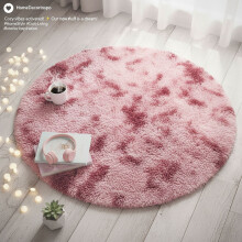 Tapis rond en laine tie-dye pour salon ou chambre, 60 x 60 cm