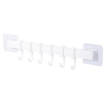 Clearance White Wall-Mount Coat Rack with 6 Hooks – Compatible with Living Room, Entry, Bedroom, Kitchen & Bathroom
