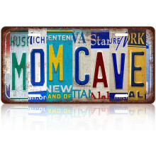 Vintage Mom Cave fém fali tábla 12x6 hüvelyk