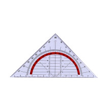 1X Triangle Ruler,Clear Plastic Straight Ruler Plastic Measuring Tool for Student Office Office