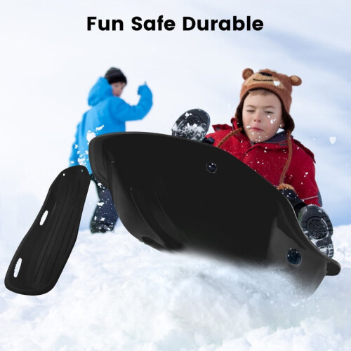 Heavy Duty Snow Sled 4ft Black Plastic 300lb Capacity 1