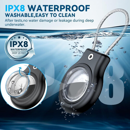 Waterproof AirTag Holder with Secure Lock, Protective Case Compatible with Apple AirTag 1