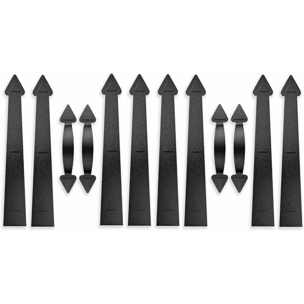 Garage Door Magnetic Decorative Hardware Kit, 8 Hinges 4 Handles Carriage Accents For 2 Car Garage, Strong Magnets, Color Blackgarage Decorations 9083649331972