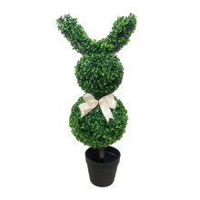 3 Ft UV-Resistant Rabbit-Shaped Artificial Boxwood Topiary – Indoor/Outdoor Decor, Compatible with Home, Garden & Porch