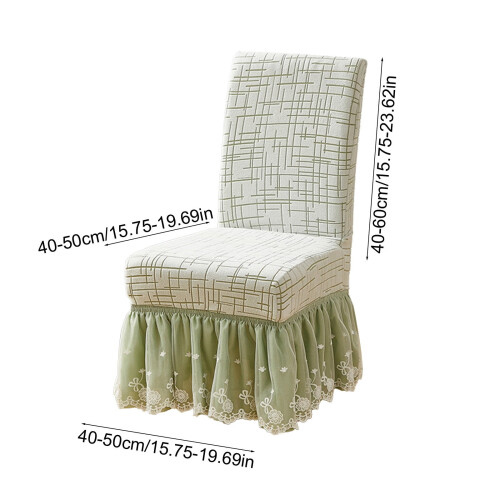 EGYMEN Capa para cadeira Jacquard com saia plissada (1 peça) 2