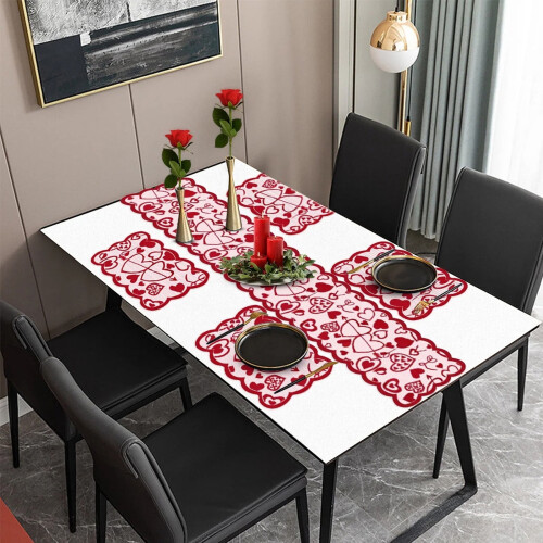 Valentine's Day Table Runner Red Heart Lace 5-Pack 13x72