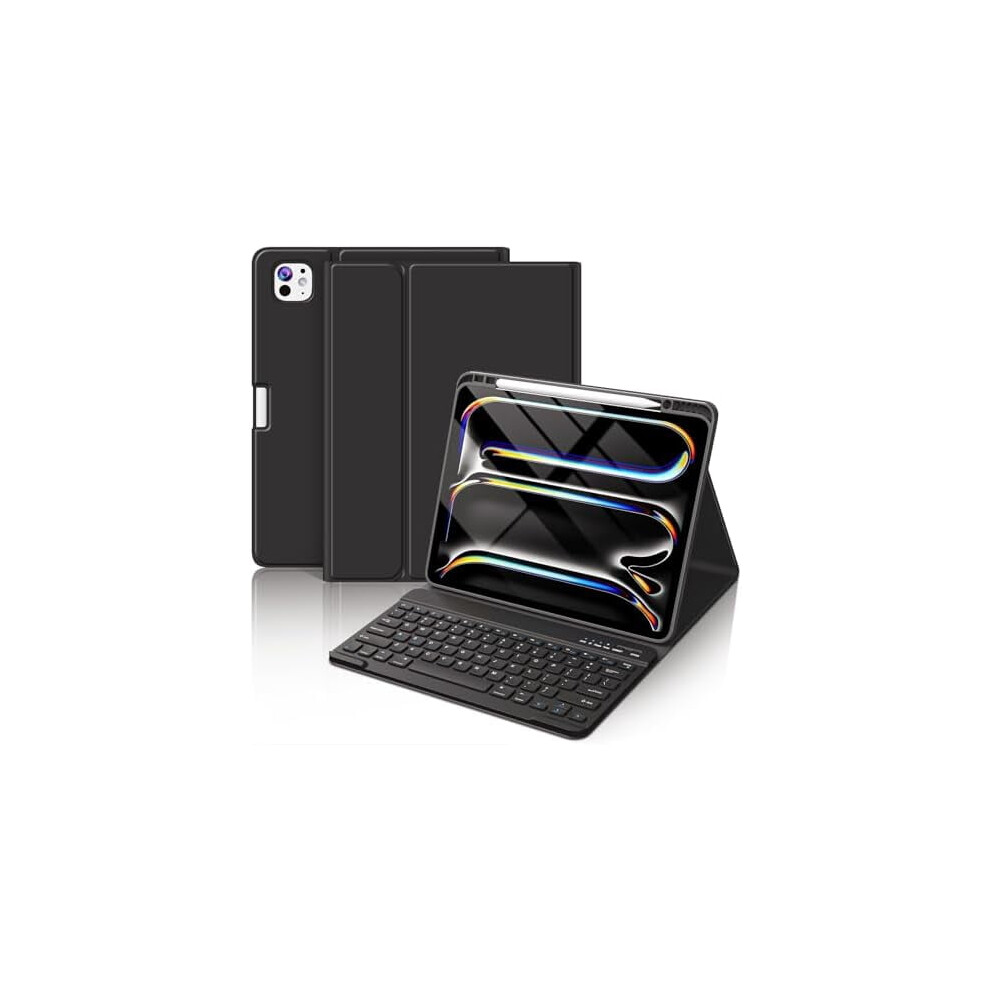 Keyboard Folio Case For Ipad Pro 13" (M5/M4, 2025/2024), Magnetic Detachable, Pencil Holder, Auto Sleep/Wake Â Black 9083649334133