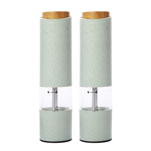 Electric Salt and Pepper Grinder Set Wheat Straw2pcs