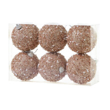 palline di Natale bianche, decorazioni in schiuma con paillettes glitterate da 8 cm, palline da appendere per alberi di Natale interni.