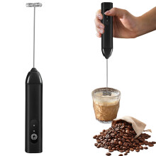 Rechargeable Handheld Electric Egg Beater & Milk Frother, 25x3cm, Black – for Coffee, Latte, Matcha, Shakes | Compatible with Home, Kitchen, Travel,