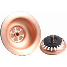 Multiple Color Bowl Type Stainless Steel Sink Strainer Drain Kit for Kitchen Sink XK223 Series (Red Copper)