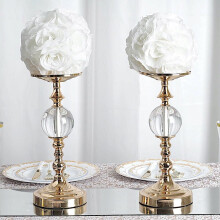 BalsaCircle2White Roses7" Kyssande Blombollar Pomander Bröllopshängande Dekorationer