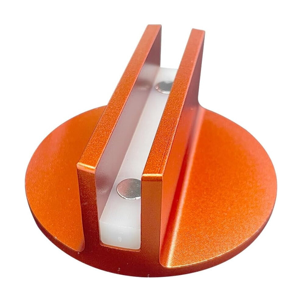 Universal Magnetic Jack Pad, 0.37" Slotted Aluminum Grooved Jack Puck Pinch, Pinch Weld Frame Rail Adapter With Large Slotted For Most Cars (Orange) Orange 9425574142597