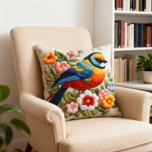 Kissenbezüge im Vintage-Stil mit Blumen- und Vogelmotiven, 45 x 45 cm große, weiche Samtkissenbezüge, quadratisch, ideal als Valentinstagsgeschenk
