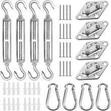 Kit de fixation pour voiles d'ombrage rectangulaires/carrées, câble antirouille de 5 po (12,7 cm) et de 3,2 cm (1/8 po) de diamètre extérieur,