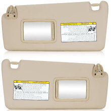 Left & Right Sun Visor for 2004-2007 Toyota Highlander, Driver & Passenger Side Beige Sunvisor Replace 74320-48260-A0