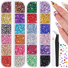 10000pcs 2/3mm Colorful Resin Rhinestones for Nail Art, Flatback Gems Compatible with Acrylic Tips & Manicure Decor
