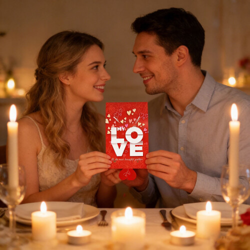 Valentine's Day Red Envelope with Pull-Out Heart Design 1 2