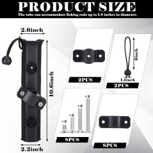 2 PCS Rotatable Fishing Rod Holders for Bike, Adjustable Pole Mount with Clamp for Boat,, Motorcycle