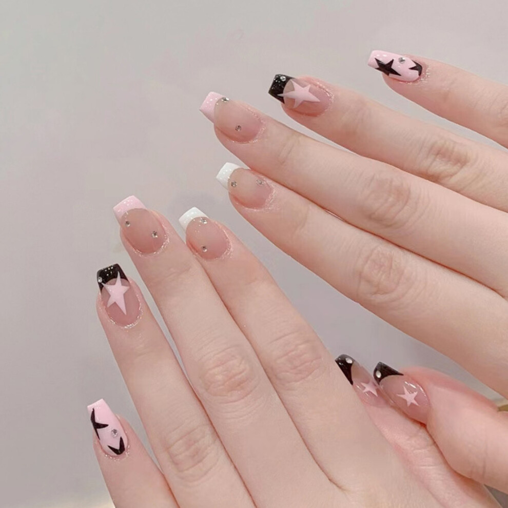 Penghui-Toys (Section 1) Star Nude Fake Nails - Natural, Unbreakable, Salon Supply