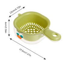 (Green) Double-Layer Colander with Non-Slip Handle