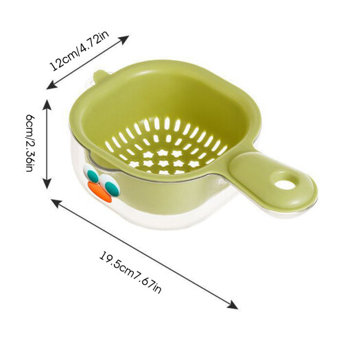 (Green) Double-Layer Colander with Non-Slip Handle