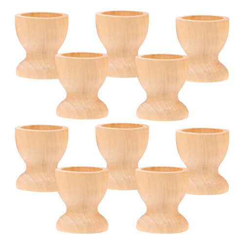 20Stk Holz Eierhalter Khaki Eierbecher Küchenutensilien