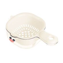 (White) Double-Layer Colander with Non-Slip Handle