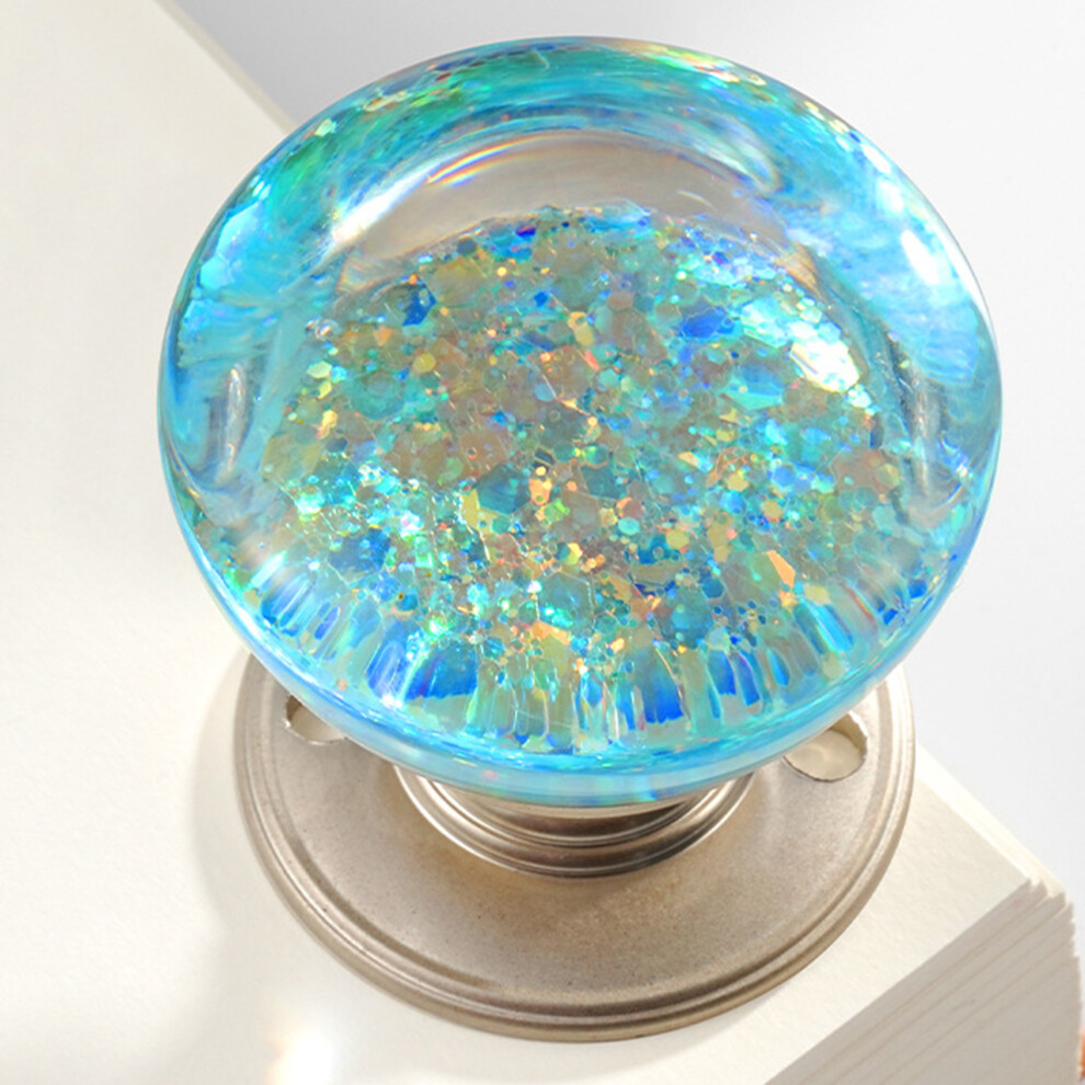 (Sequin Blue) Unique Resin Glass Ball Cabinet Knobs For Doors & Drawers 6017806883403