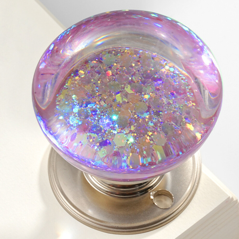 (Sequin Purple) Unique Resin Glass Ball Cabinet Knobs For Doors & Drawers 6017806883427