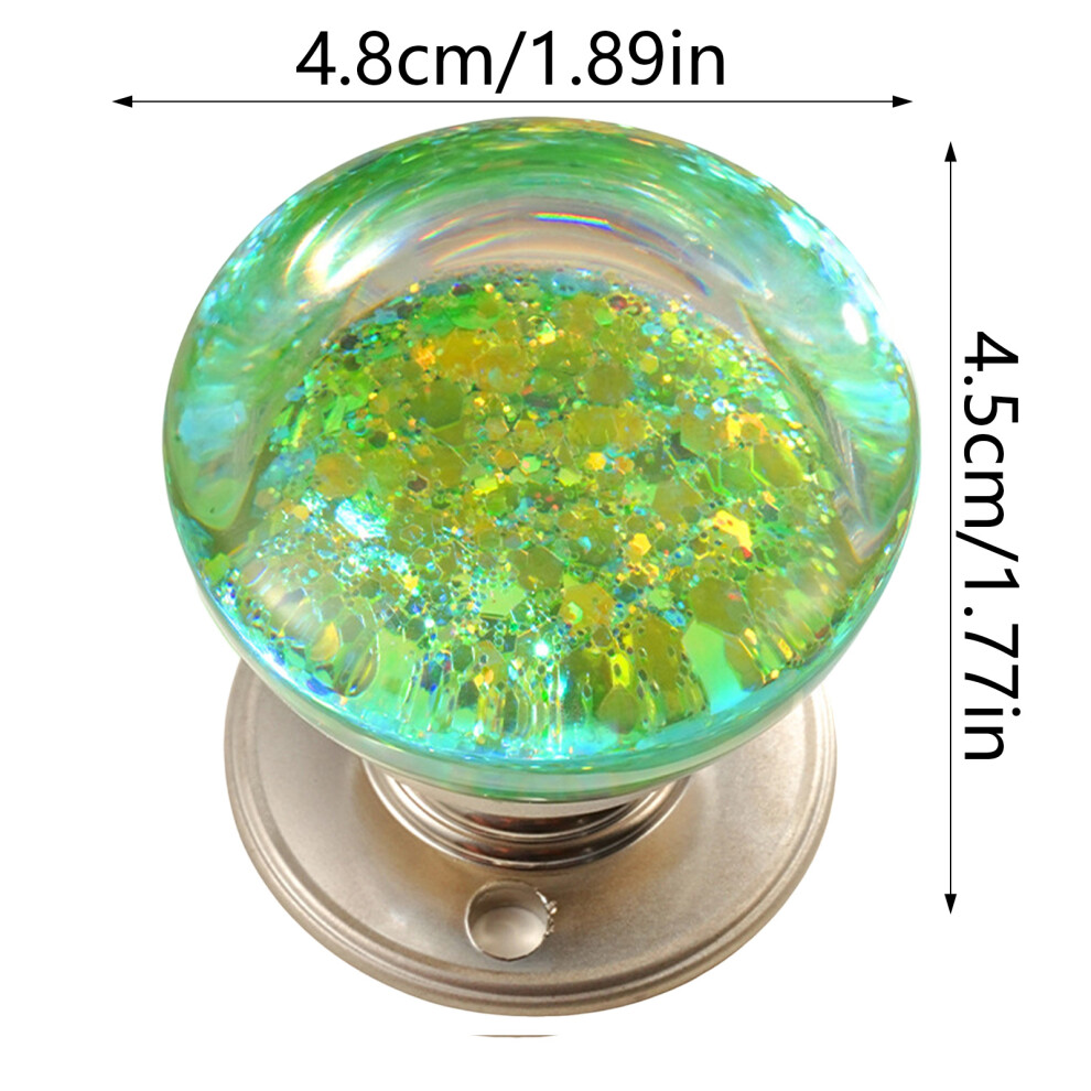 (Sequin Green) Unique Resin Glass Ball Cabinet Knobs For Doors & Drawers 6017806883410