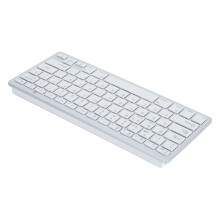 78 Keys Wireless Bluetooth Spanish Keyboard Thin Silver White for Laptop & Desktop