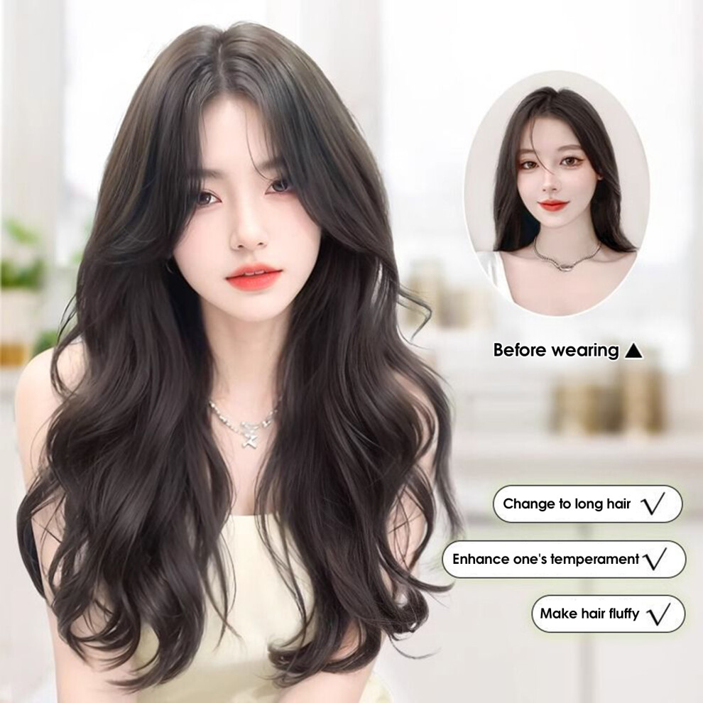Penghui-Toys (Brownish Black, 60Cm) 50Cm Wave Hair Extensions For Wedding & Masquerade