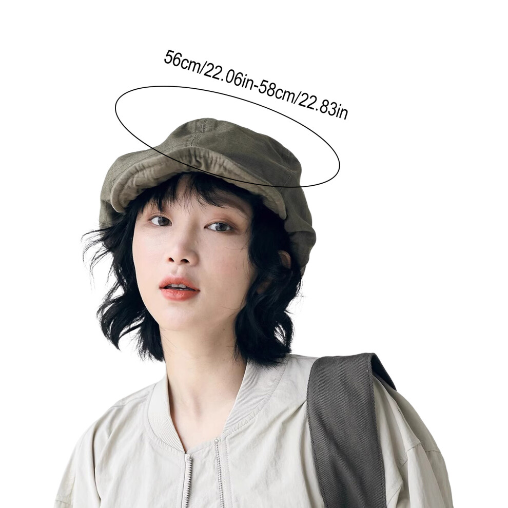 Roc-Electron Unisex Green ( Cap) Japanese Style Retro Wig Beret For Daily Wear