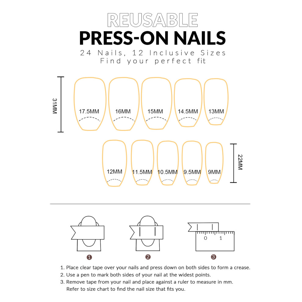 Penghui-Toys Pink,Black Glitter Press-On Nails, Pink & Black, Reusable