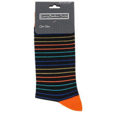 Bright Stripe Black Luxury Bamboo Men's Socks