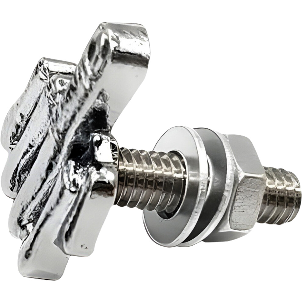 (, 4) Edgy Car License Plate Bolts For Tag & Motorcycle Silver 6017806886442