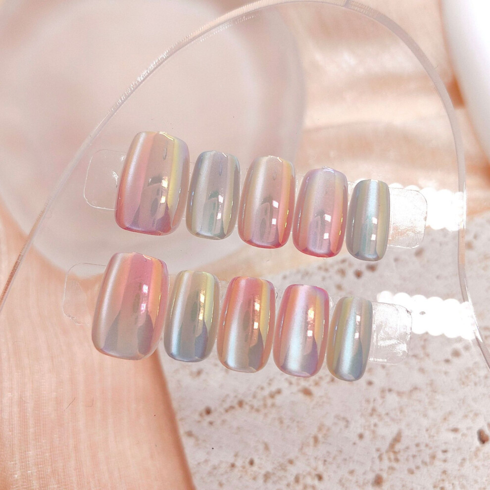 Roc-Electron (Xs) Cat Eye Press On Nails - Lightweight Fake Nails