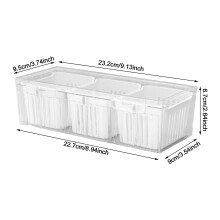 (Contracted White) Airtight Fridge Container for Veggies & Fruits