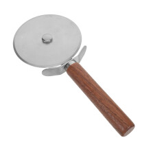 Metall Pizzaschneider Holzgriff Glattes