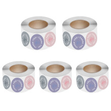 5Rouleaux 500 Stickers Cadeaux Ronds Adhésifs Motif Roses