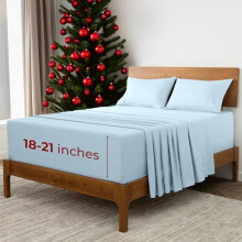 Draps extra profonds pour lit double - Collection Iconique 4 pièces - Luxe hĂ´telier, ultra doux et rafraĂ®chissant - Infroissables, rĂ©sistants Ă