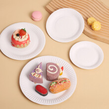 Assiettes en papier non couché de 15 cm (6 pouces), paquet de 100, blanches, jetables, pour pique-niques, barbecues, fêtes et usage quotidien