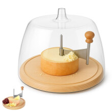 Roulette à fromage et coupe-fleurs en acier inoxydable avec couvercle – Compatible avec les girolles, pour fromages à pâte dure et chocolat