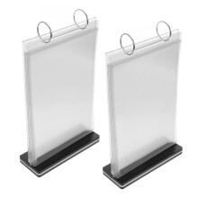 2Stk Stabiler Flip Menühalter Transparent Tischkarten Display