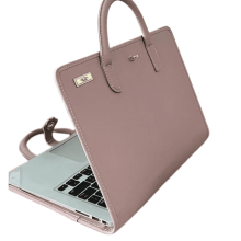Borsa e custodia per laptop rosa da 14 pollici - 2 in 1: graziosa custodia portatile per laptop in stile femminile con maniglia, borsa protettiva per