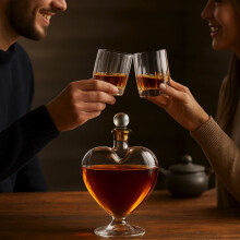 Heart-Shaped Glass Decanter – Airtight Liquor Pourer for Whiskey, Bourbon, Vodka, Brandy; Valentine's Day & Barware Gift