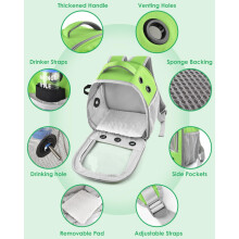 Guinea Pig Carrier Backpack for Rabbits, Hamsters, Parrots, Chinchillas & More - Breathable Travel Pouch with Water Bottle Holder